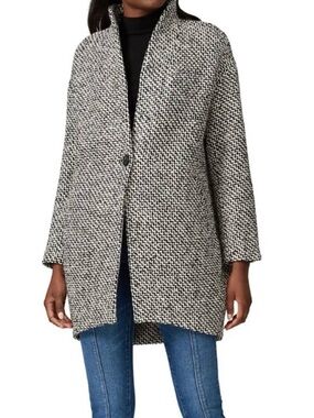 Blank NYC black white wool coat long coat jacket oversized